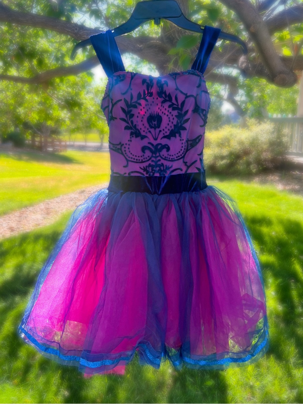 Weissman burnout velvet and mesh dance dress. Size MC
